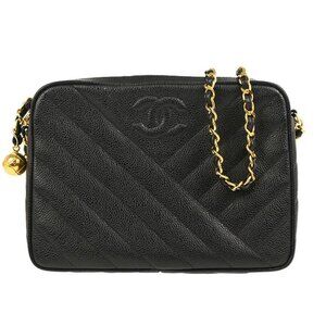 Chanel Black Calfskin Bias Stitch Camera Bag Small Shoulder Bag 194330